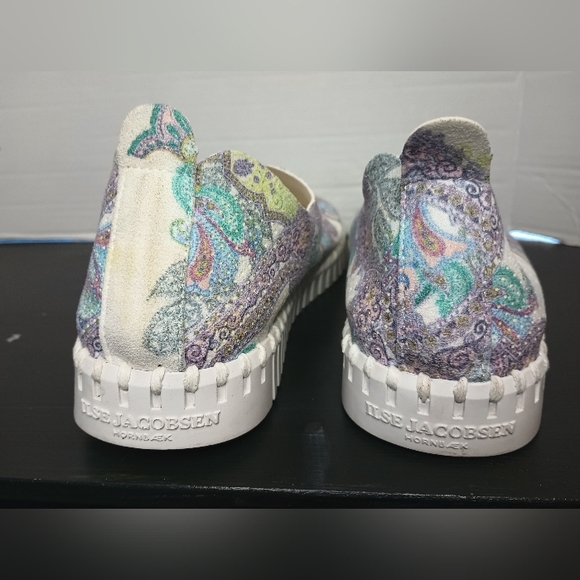 Ilse Jacobsen Tulip Sneakers 40 Womens US 9 White Sugar Paisley Purple Preppy - Picture 2 of 9